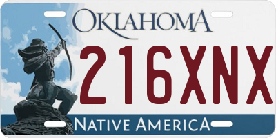 OK license plate 216XNX