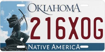 OK license plate 216XOG