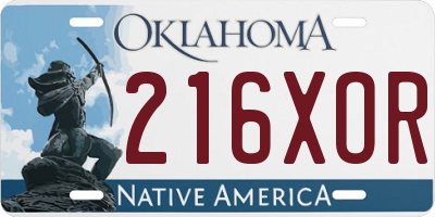 OK license plate 216XOR