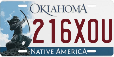 OK license plate 216XOU