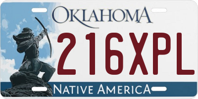OK license plate 216XPL
