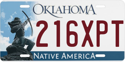 OK license plate 216XPT