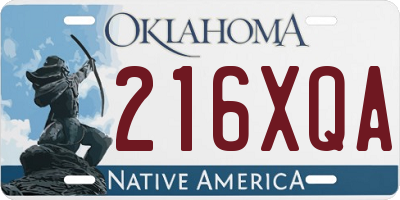 OK license plate 216XQA