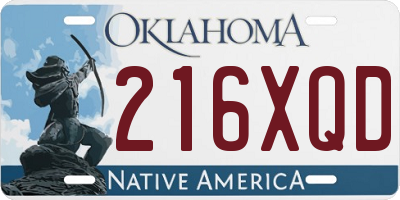 OK license plate 216XQD