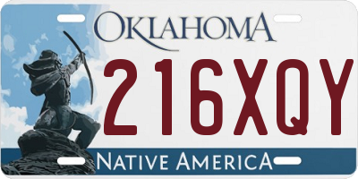 OK license plate 216XQY