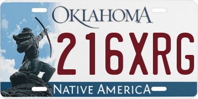 OK license plate 216XRG