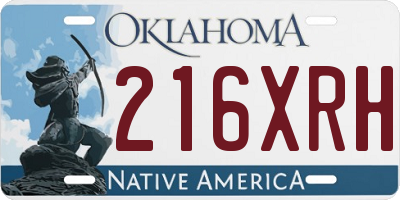 OK license plate 216XRH