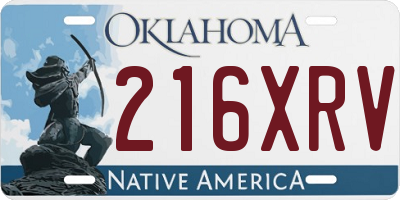 OK license plate 216XRV