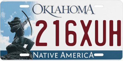 OK license plate 216XUH