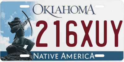 OK license plate 216XUY