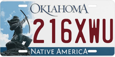 OK license plate 216XWU