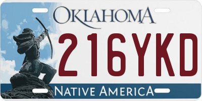 OK license plate 216YKD