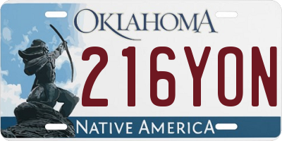 OK license plate 216YON