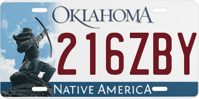 OK license plate 216ZBY