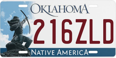 OK license plate 216ZLD