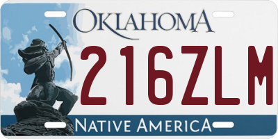 OK license plate 216ZLM