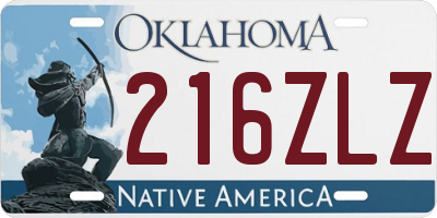 OK license plate 216ZLZ