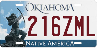OK license plate 216ZML