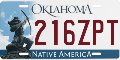 OK license plate 216ZPT