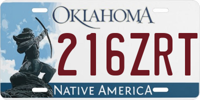 OK license plate 216ZRT