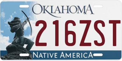 OK license plate 216ZST
