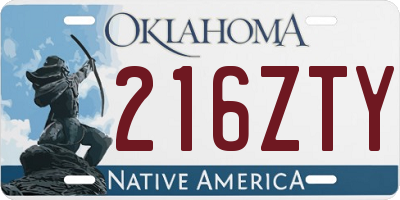 OK license plate 216ZTY