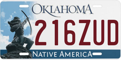 OK license plate 216ZUD