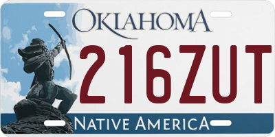 OK license plate 216ZUT