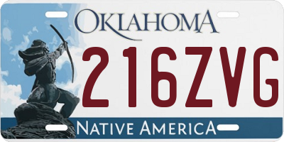 OK license plate 216ZVG