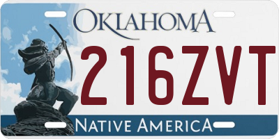 OK license plate 216ZVT