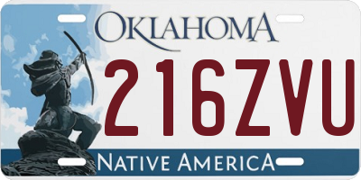 OK license plate 216ZVU