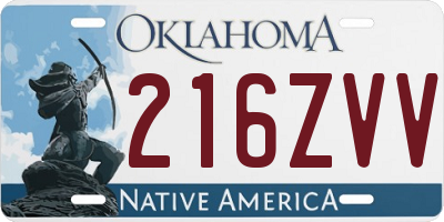 OK license plate 216ZVV