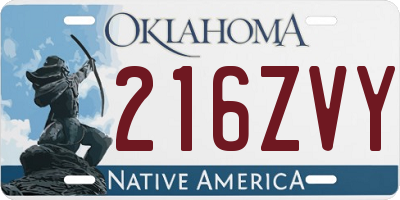 OK license plate 216ZVY