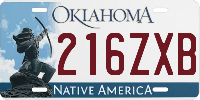 OK license plate 216ZXB