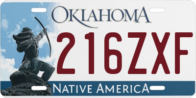 OK license plate 216ZXF