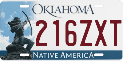 OK license plate 216ZXT