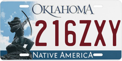 OK license plate 216ZXY