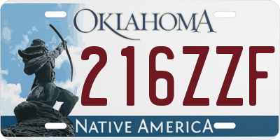 OK license plate 216ZZF
