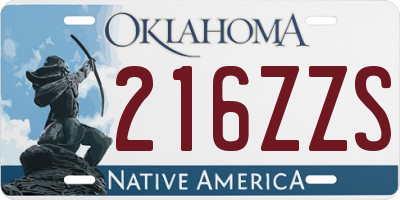 OK license plate 216ZZS