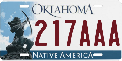 OK license plate 217AAA