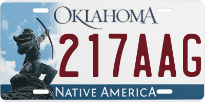 OK license plate 217AAG