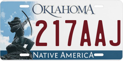 OK license plate 217AAJ