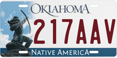 OK license plate 217AAV