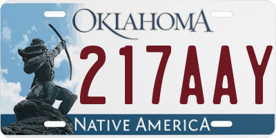OK license plate 217AAY
