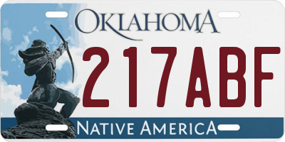 OK license plate 217ABF
