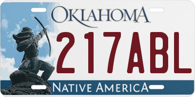 OK license plate 217ABL