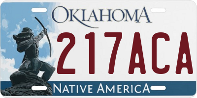 OK license plate 217ACA