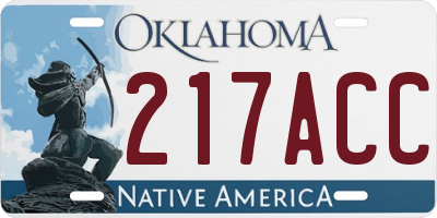 OK license plate 217ACC