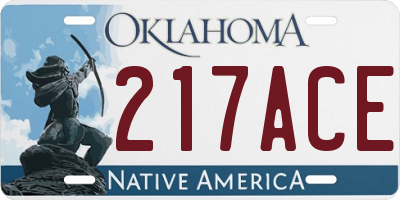 OK license plate 217ACE