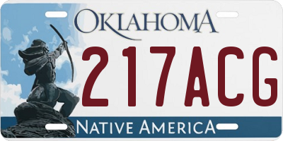 OK license plate 217ACG